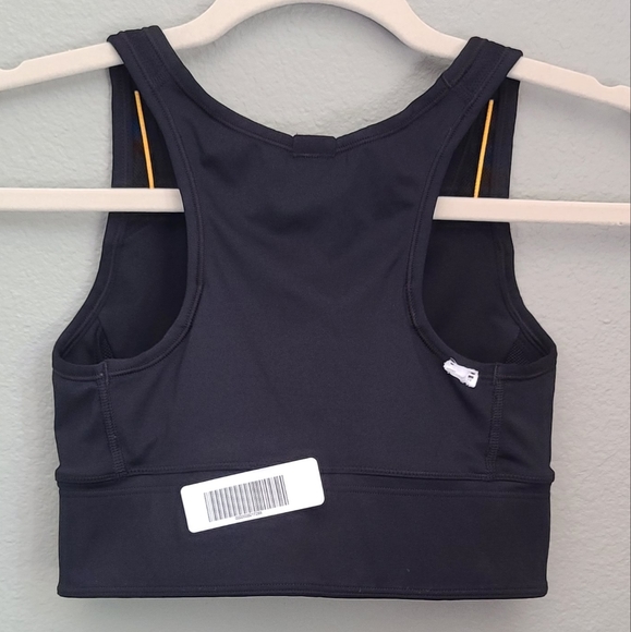 Nike Black With Yellow Cording Compression Style Dri Fit Sports Bra XS - Picture 8 of 10